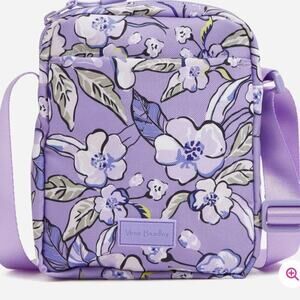Vera Bradley NWT RFID Mini Hipster Crossbody Bag Wild Roses Lavender Purple